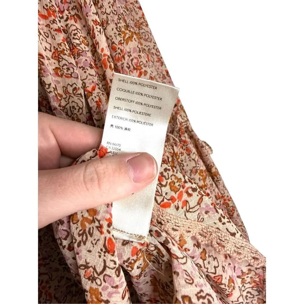 Free People‎ Lola Chiffon Floral Print Kimono Size XS
